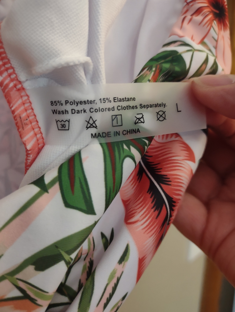 Floral Tropical One-Piece Wrap Front Swimsuit – Orange & Pineapple Print Large - Picture 10 of 10
